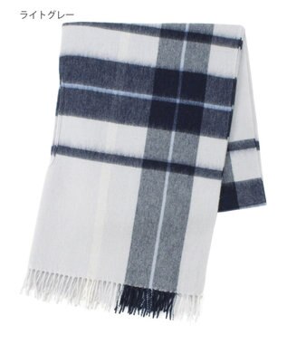 MOONBAT MACKINTOSH PHILOSOPHY(マッキントッシュ フィロソフィー）ウール100% 2WAYチェックポンチョストール ライトグレー