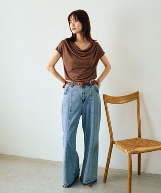 YECCA VECCA 【接触冷感】ドレープカットトップス Brown