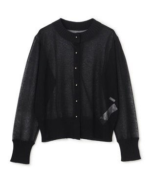 BEIGE， PYRRHOT / シアーコンビ リブカーディガン Black