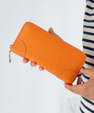 tsumori chisato CARRY ラックスtcネーム ラウンドファスナー長財布 オレンジ