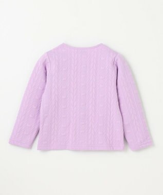 ANY KIDS ふくれジャガードカーディガン ラベンダー
