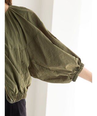 Te chichi タックギャザーボリュームポンチョブルゾン カーキ
