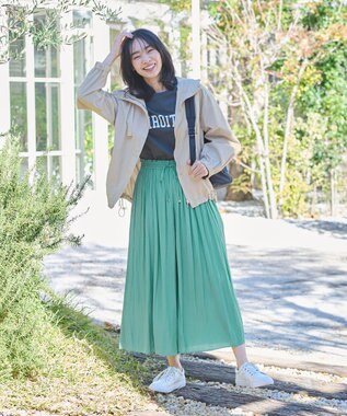 ANY 【洗濯機可能・ウエストゴム】リラックススカーチョ ターコイズグリーン