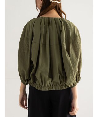 Te chichi タックギャザーボリュームポンチョブルゾン カーキ