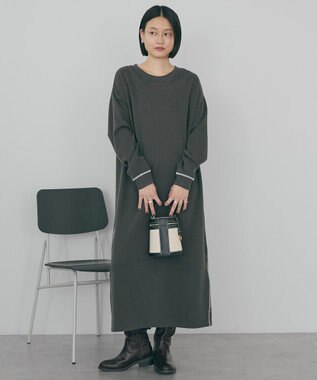 AMERICAN HOLIC スムース起毛ボックスシルエットワンピース Charcoal Gray