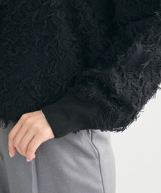 Green Parks フリンジニットカーディガン Black