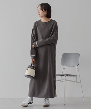 AMERICAN HOLIC スムース起毛ボックスシルエットワンピース Charcoal Gray