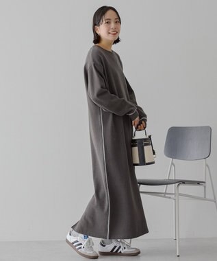 AMERICAN HOLIC スムース起毛ボックスシルエットワンピース Charcoal Gray