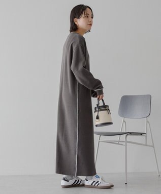 AMERICAN HOLIC スムース起毛ボックスシルエットワンピース Charcoal Gray