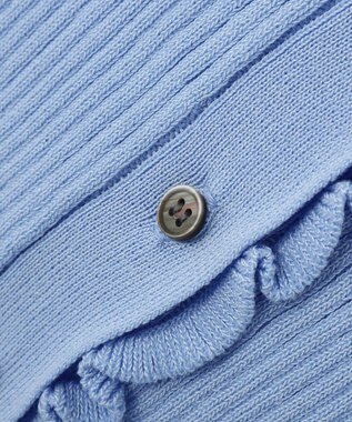 earth music&ecology ミニフリルポロカーディガン Blue