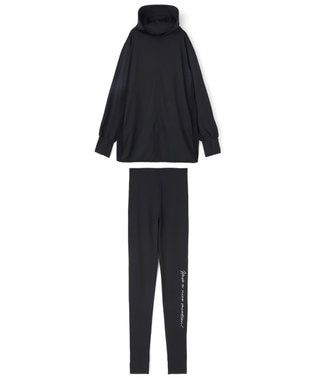 San-ai Resort（三愛水着楽園） 【UPF50＋】　WEB限定　つば付きラッシュ・レギンスセット　M・L　　【San-ai Resort（サンアイリゾート）】 ブラック