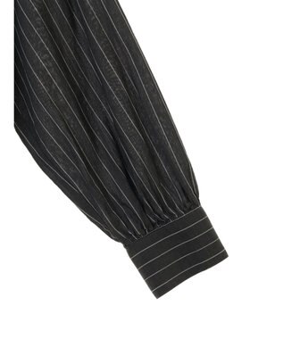 CRAFT STANDARD BOUTIQUE ペプラムブラウス（長袖） Stripe Black