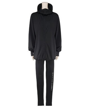 San-ai Resort（三愛水着楽園） 【UPF50＋】　WEB限定　つば付きラッシュ・レギンスセット　M・L　　【San-ai Resort（サンアイリゾート）】 ブラック