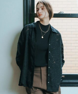 YECCA VECCA 3wayシアージャガードシャツ Ivory