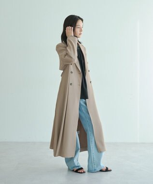 YECCA VECCA 【UVカット/花粉ガード】素材MIXトレンチコート Beige