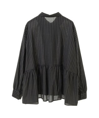 CRAFT STANDARD BOUTIQUE ペプラムブラウス（長袖） Stripe Black