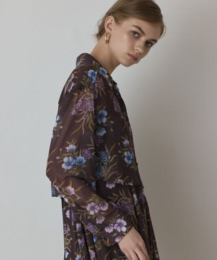 GRACE CONTINENTAL プリントセットアップワンピース ブラウン