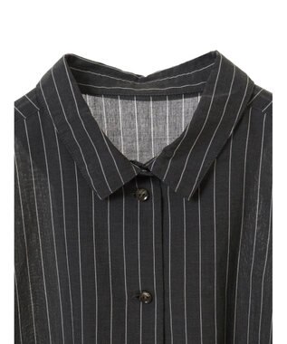 CRAFT STANDARD BOUTIQUE ペプラムブラウス（長袖） Stripe Black