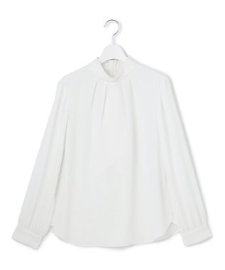 23区 S 【吸水速乾/UVケア/防シワ性】バックサテンアムンゼン ボウタイ付き 2WAY ブラウス ホワイト系