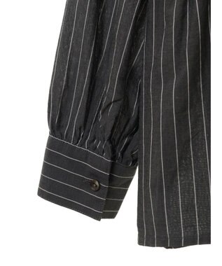 CRAFT STANDARD BOUTIQUE ペプラムブラウス（長袖） Stripe Black