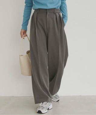 WEGO 【ANGIE VINTAGE/SMLサイズ展開】２タックワイドスラックス 杢グレー