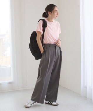 WEGO 【ANGIE VINTAGE/SMLサイズ展開】２タックワイドスラックス 杢グレー