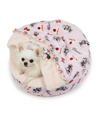 PET PARADISE ディズニー ミニーマウス 丸形寝袋 遠赤外線 《ケーキ柄》 50cm ケーキ柄