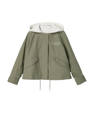 earth music&ecology パーカー付きミリタリーブルゾン Khaki