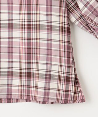 ANY SIS S 【洗える】ソフトチェック ブラウス ピンク系