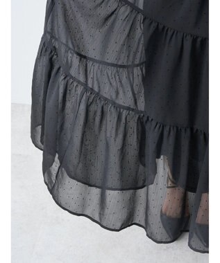 earth music&ecology フロッキードットシアーティアードスカート Black