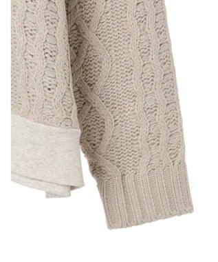 CRAFT STANDARD BOUTIQUE ケーブルニット切り替え裏起毛スウェット Oatmeal
