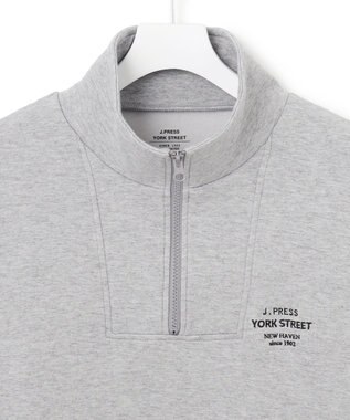 J.PRESS YORK STREET 【UNISEX】スタンド ハーフジップ プルオーバー スウェット ライトグレー系