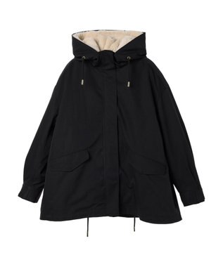 earth music&ecology マルチウェイマウンテンパーカー（ファー） Black