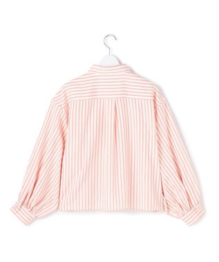 J.PRESS YORK STREET 【WOMEN】ストライプショート ブラウス ピンク系1
