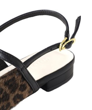 Green Parks マルチファブリックＴストラップミュール Leopard
