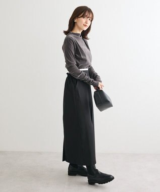 Green Parks ・ＡＮＤＳＥＡＲＣＨ　シアーベロアボトルネックロンＴＥ Charcoal Gray