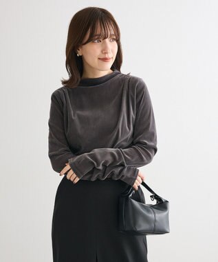 Green Parks ・ＡＮＤＳＥＡＲＣＨ　シアーベロアボトルネックロンＴＥ Charcoal Gray