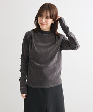 Green Parks ・ＡＮＤＳＥＡＲＣＨ　シアーベロアボトルネックロンＴＥ Charcoal Gray