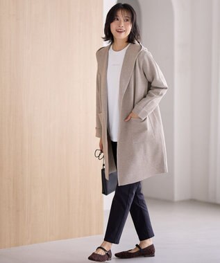 ANY 【洗濯機可】フーディーコーディガン モカ