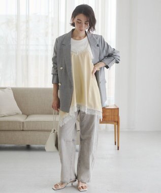 WEGO 【ANGIE VINTAGE】リネンライクジャケット グレー