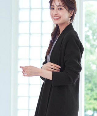 Tiaclasse 【新色追加・洗える】ミラノリブミドル丈カーディガン ブラック