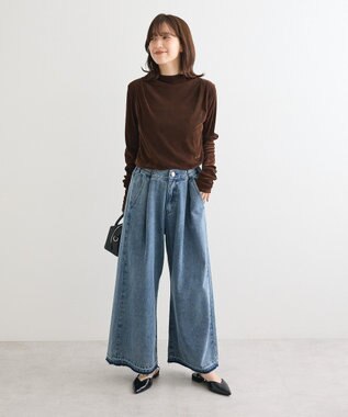 Green Parks ・ＡＮＤＳＥＡＲＣＨ　シアーベロアボトルネックロンＴＥ Brown