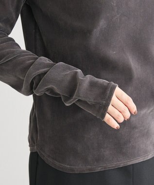 Green Parks ・ＡＮＤＳＥＡＲＣＨ　シアーベロアボトルネックロンＴＥ Charcoal Gray