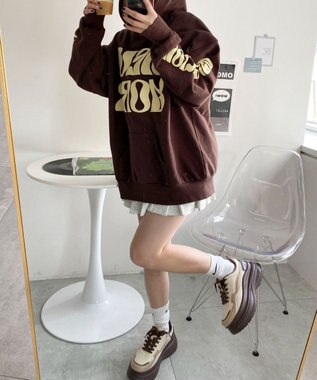 WEGO 厚底ラインスニーカー ブラウンその他