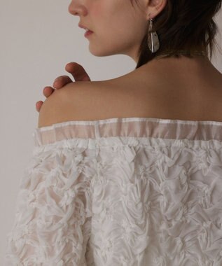 GRACE CONTINENTAL シャーリングトップ ホワイト