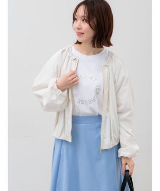 Te chichi ノーカラーギャザージップブルゾン