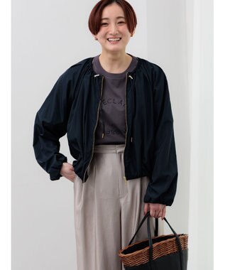 Te chichi ノーカラーギャザージップブルゾン