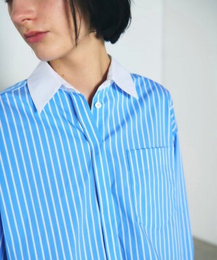 GRACE CONTINENTAL ビジューカラーシャツ ストライプ