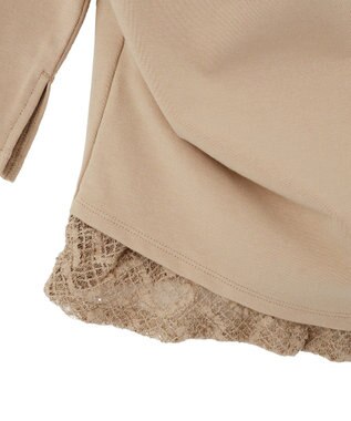 earth music&ecology レースレイヤードドレーププルオーバー Mocha