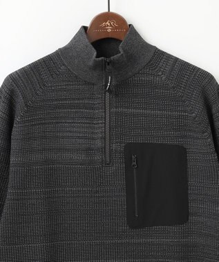 JOSEPH ABBOUD MOUNTAIN 【軽さ/ストレッチ】ホールガーメント3Dニット トスタンドZIPプルオーバー グレー系